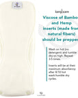 Cloth Diaper Inserts Set of 2: Kanga Care - Rumparooz 6r Hemp or Bamboo