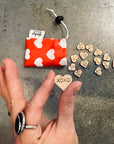 Mini Wood Conversation Hearts: 16 in Bag