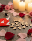 Mini Wood Conversation Hearts: 16 in Bag