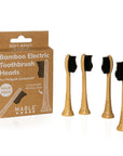 Bamboo Toothbrush Head compatible with Phillips Sonicare: Pack of 4