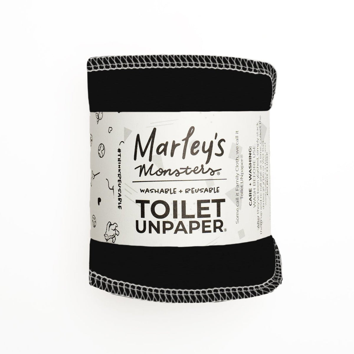 Marley's Monsters Reusable Toilet Unpaper® Black! Pair with a Bidet