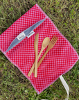 Cotton Utensil Roll: Picnic Checkered