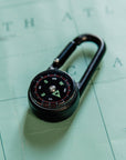 Carabiner Compass + Thermometer - Black