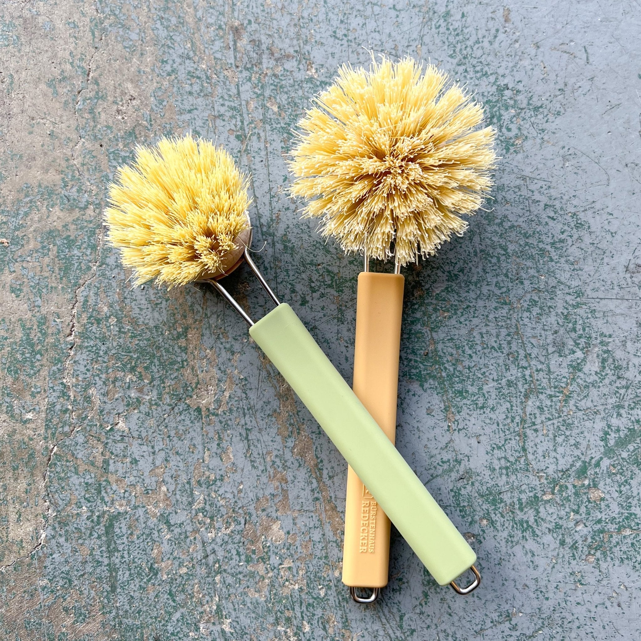 Dish Brush: Removable Head, Silicone Handle