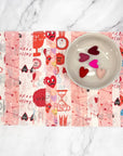 Scrap Felt Placemat / Drying Mat: Valentine's Day Prints - Marley's Monsters