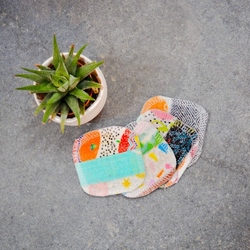 Scrap Felt Polish Pads: Set of 4 - Zero Waste Upcycled - Marley's Monsters