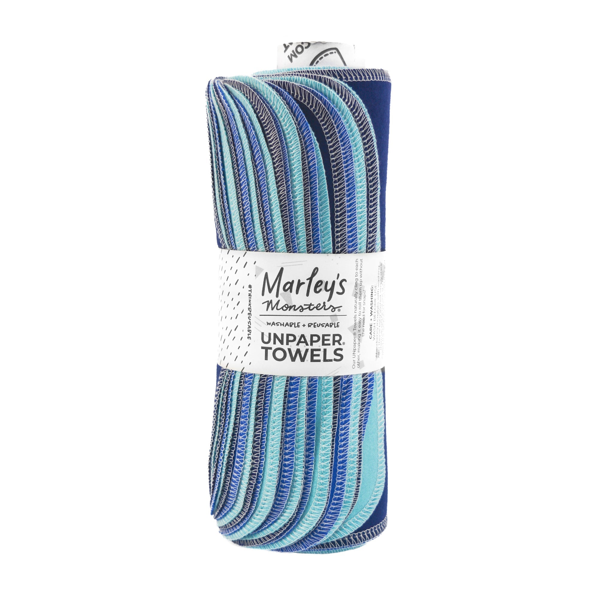 UNpaper® Towels: Color Mixes - Blues - Marley's Monsters cotton flannel reusable paper towels