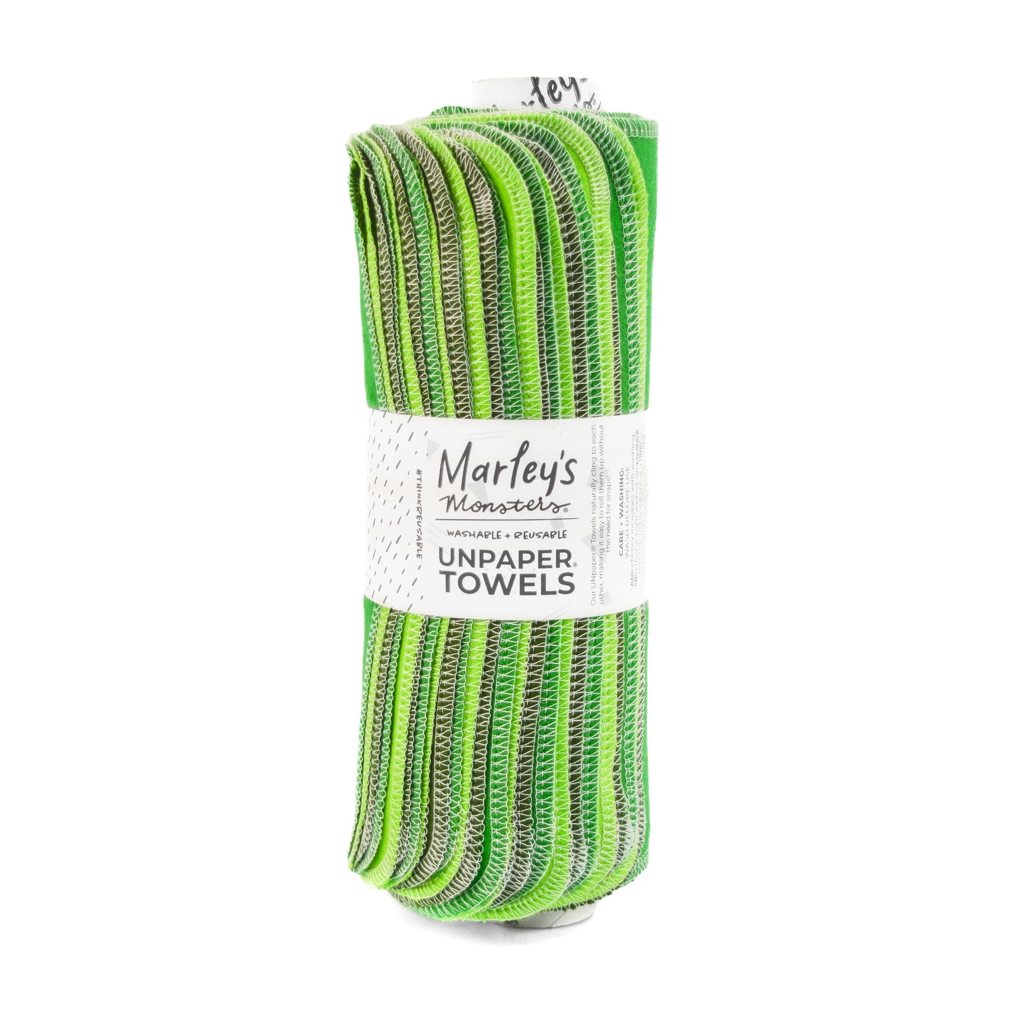 UNpaper® Towels: Color Mixes - Greens - Marley's Monsters cotton flannel reusable paper towels