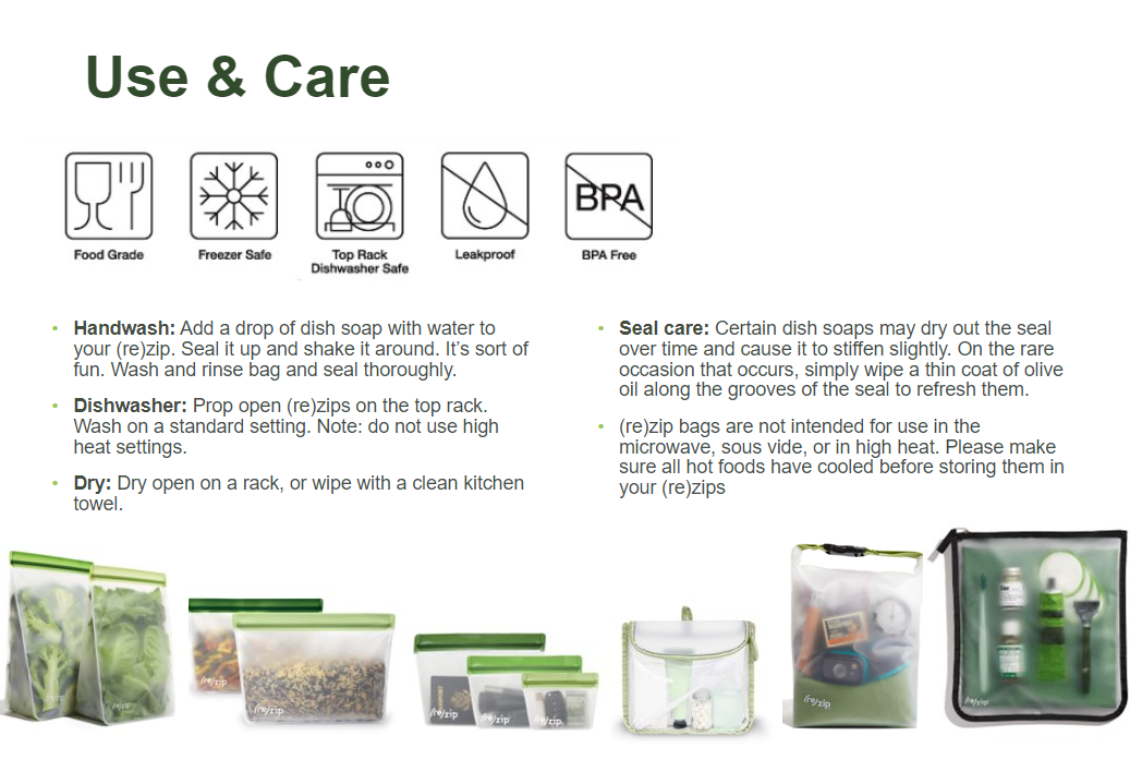 Reusable Flat Gallon Storage Bags: 3-Pack