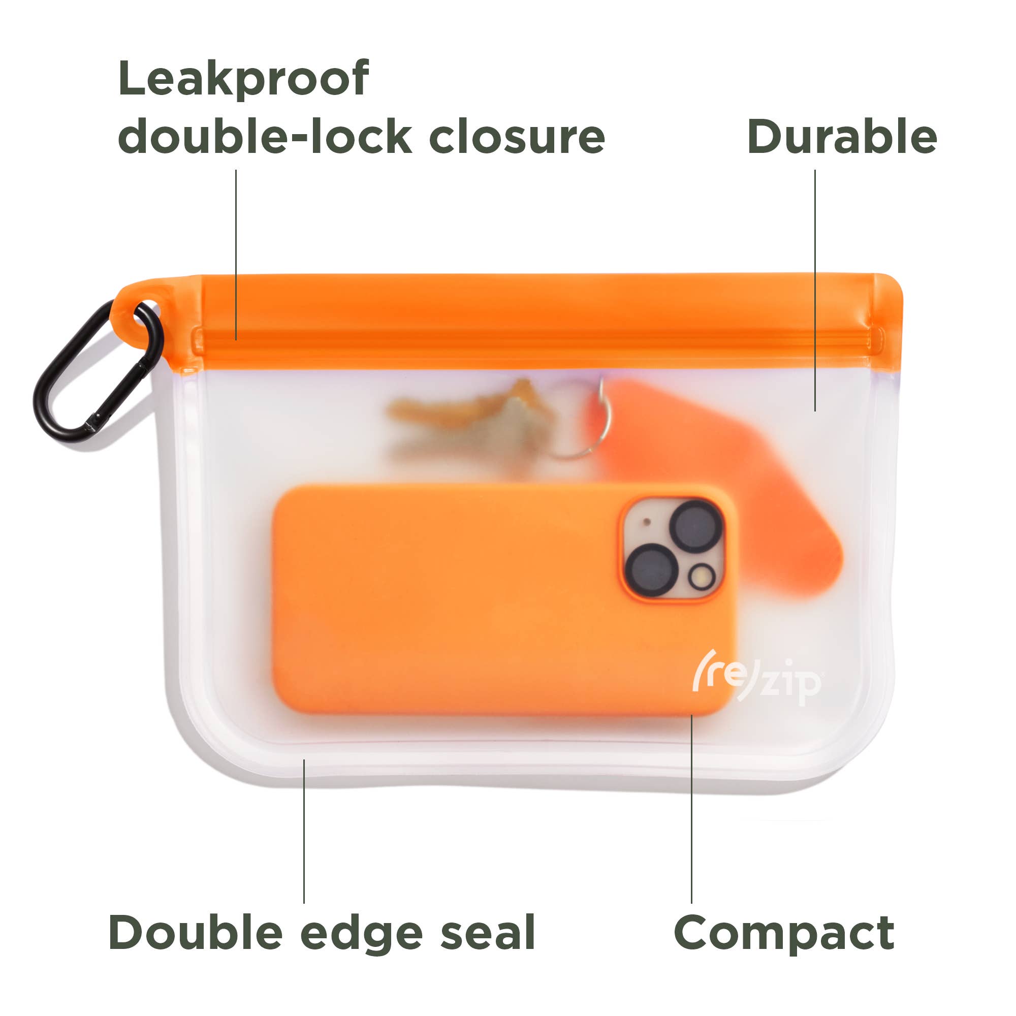 Travel Bags w/ Carabiner: 2-Pack