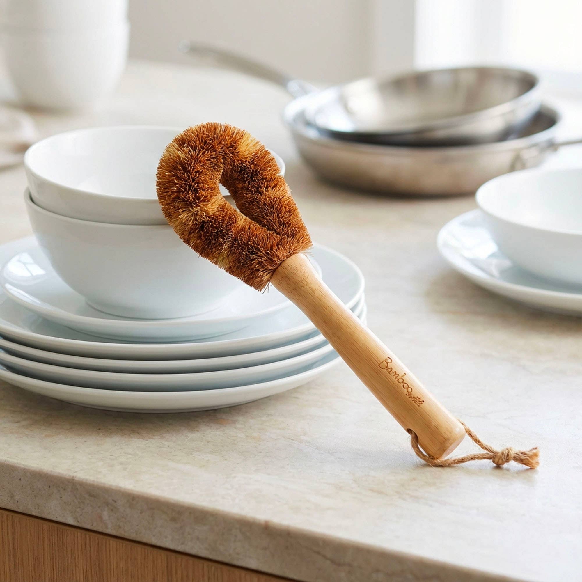 Bamboo Cleaning Brush: Sisal &amp; Coconut