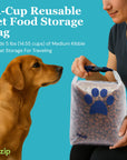 Reusable Roll Top Pet Food Storage Bag: Medium