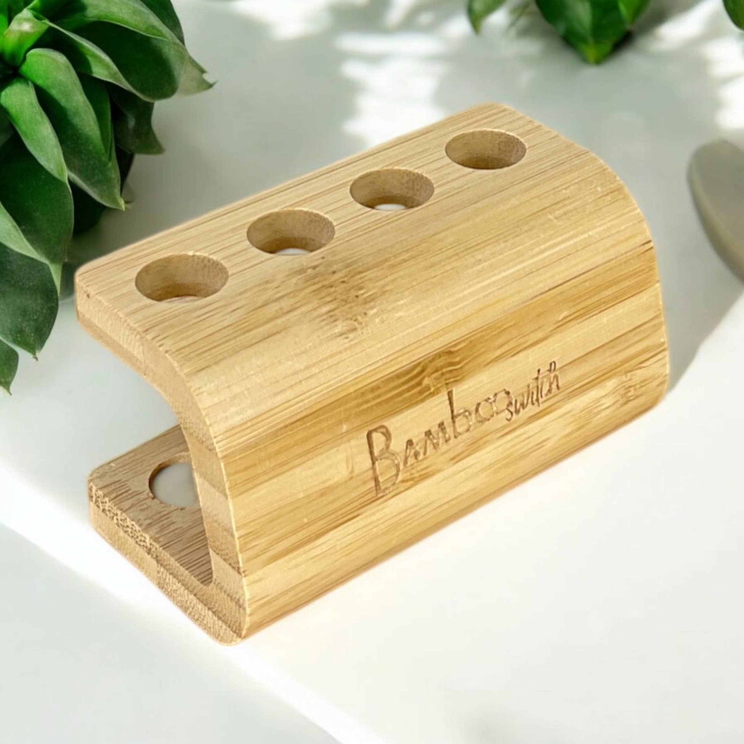 Bamboo Toothbrush Family Stand
