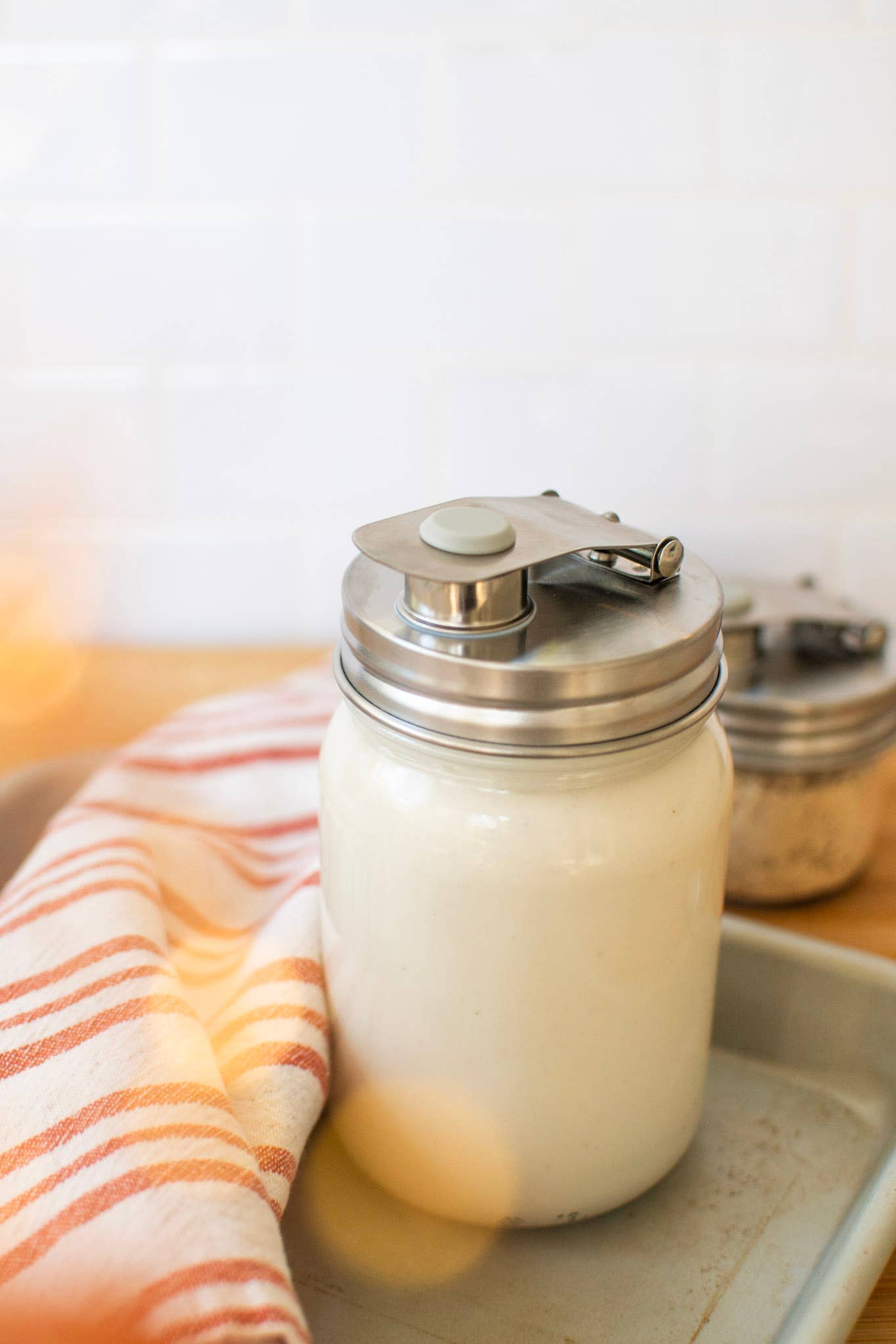 Pourable Jar Lid: Wide Mouth Stainless Steel