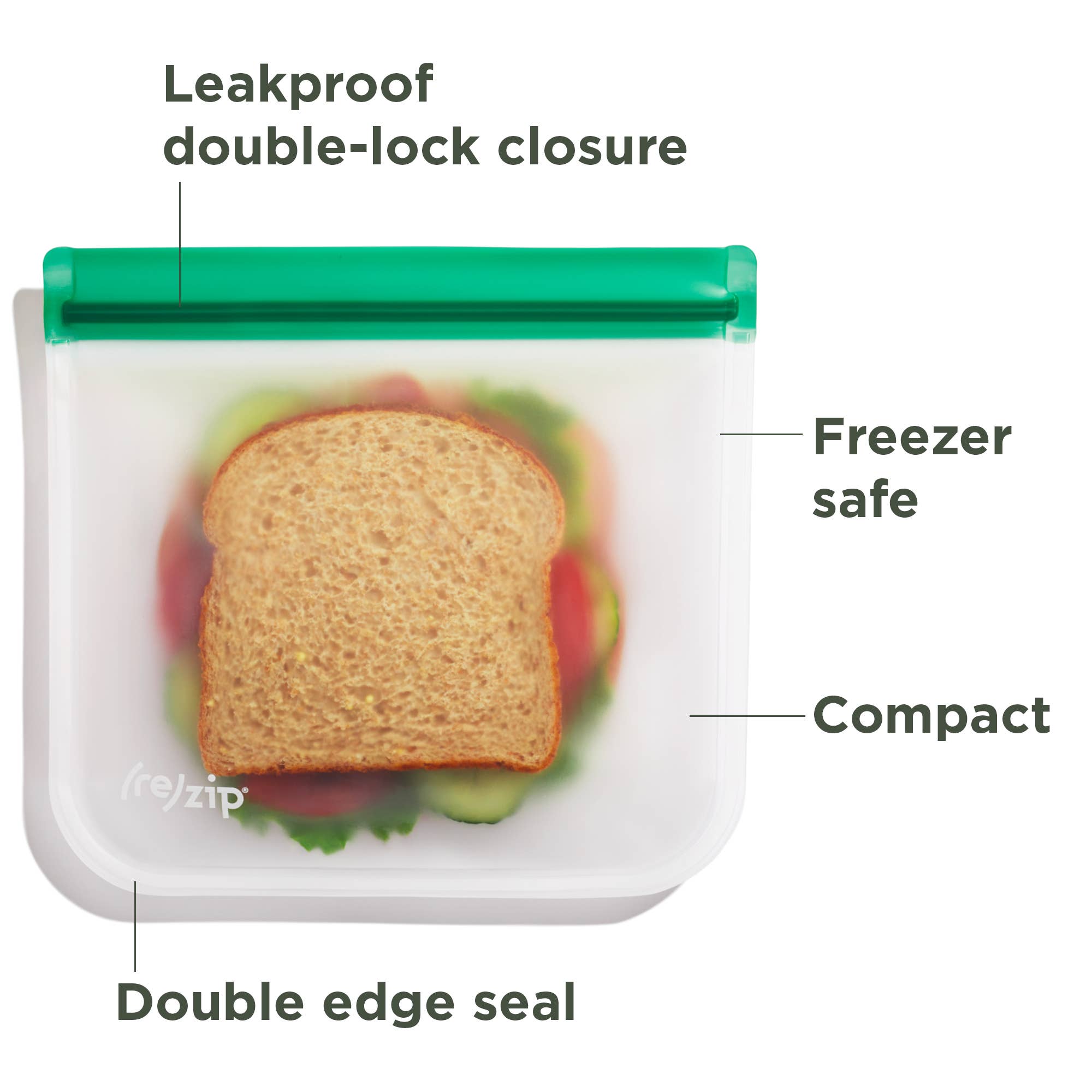 Reusable Flat Sandwich Bags: 5-Pack