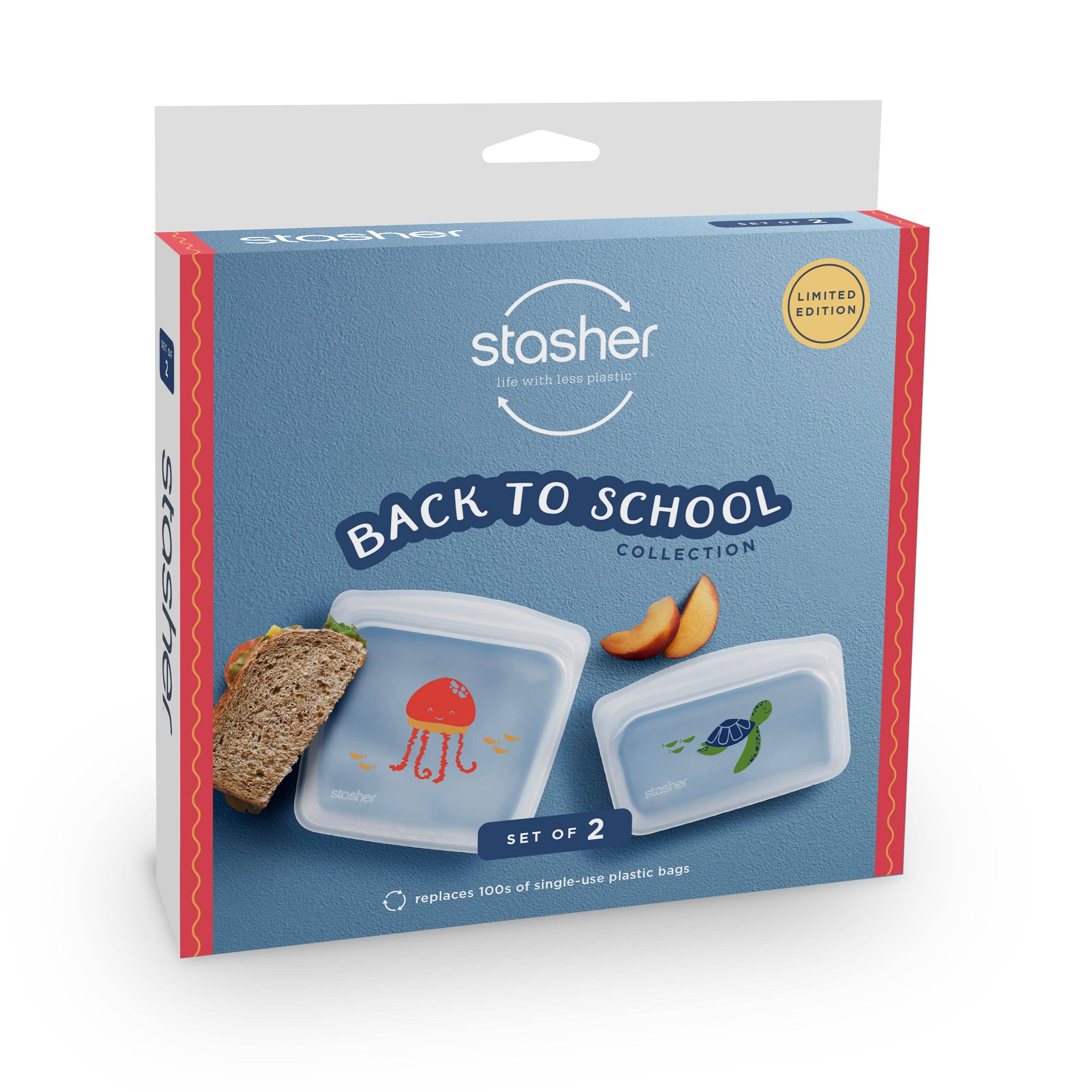 Silicone Bags: Back to School Lunch 2-Pack