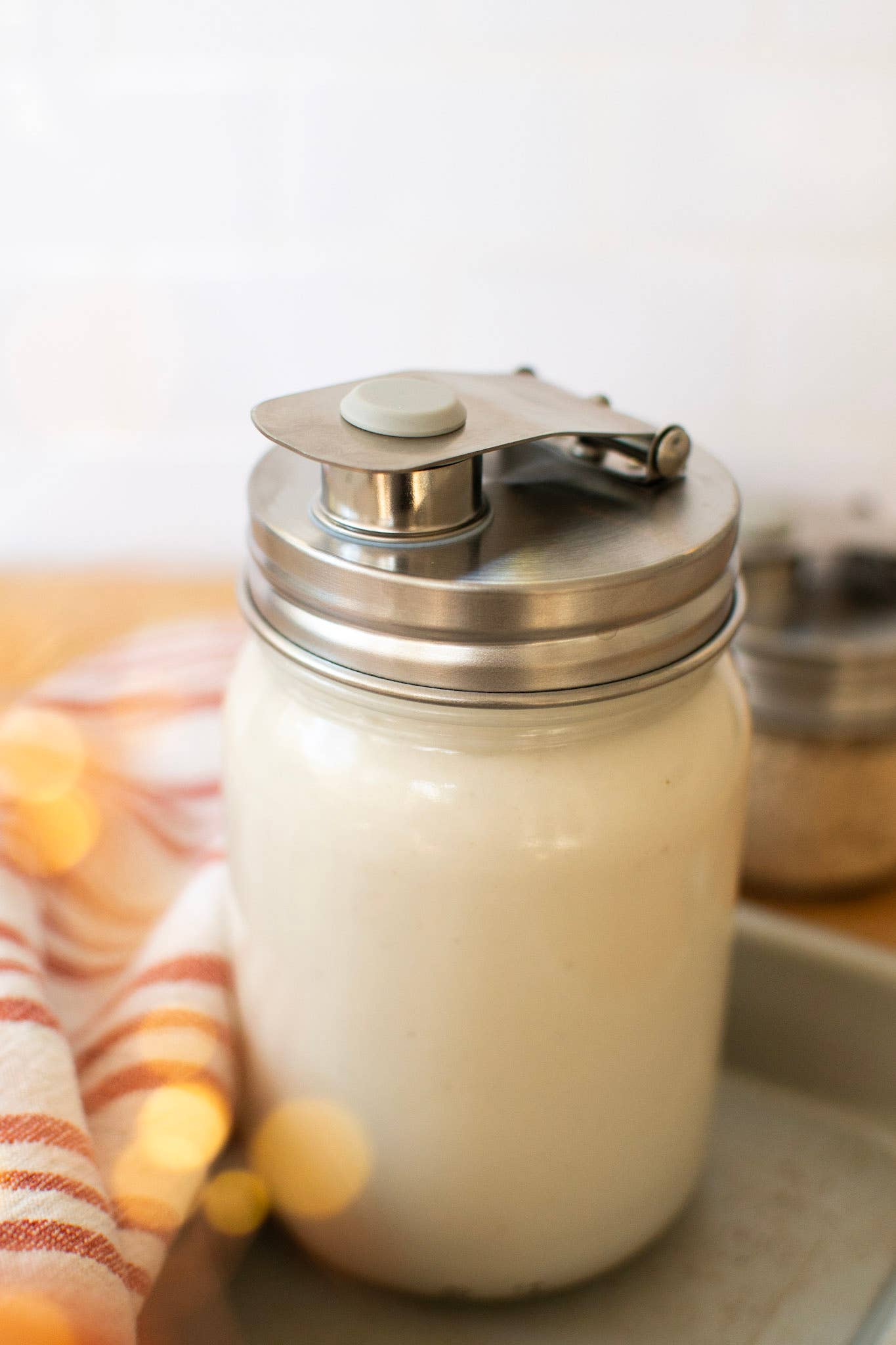Pourable Jar Lid: Wide Mouth Stainless Steel