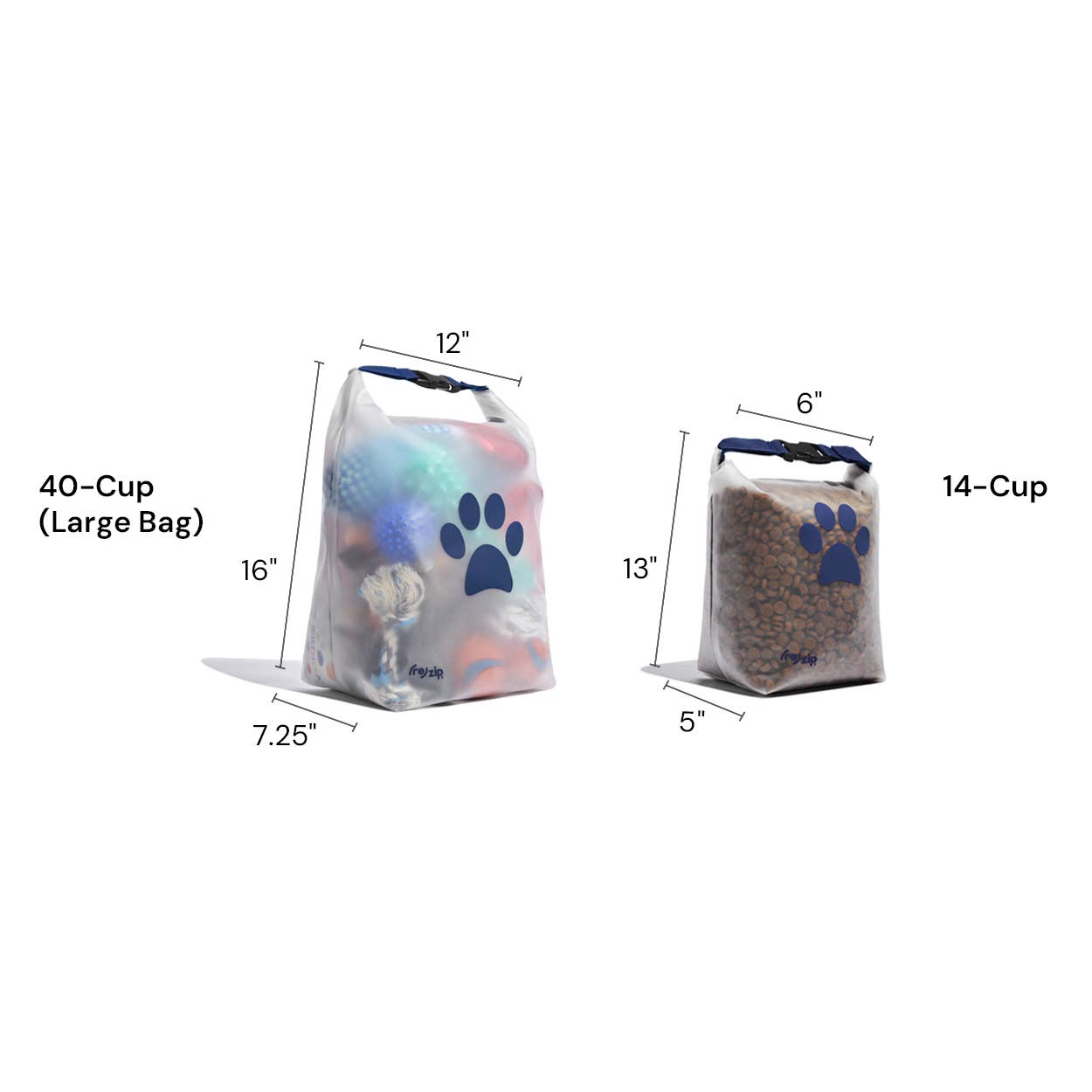 Reusable Roll Top Pet Food Storage Bag: Medium