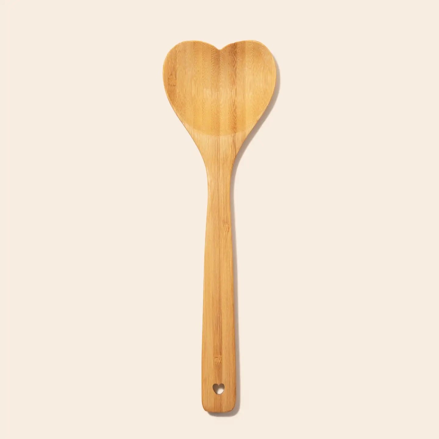 Heart-Shaped Bamboo Kitchen Spoon