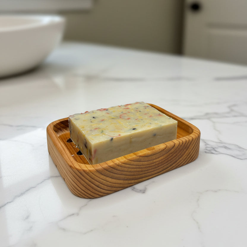 Wooden Soap Dish: Cedar