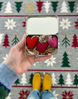 Mini Wool Felt Heart Ornaments: Set of 3 (in Keepsake Tin)