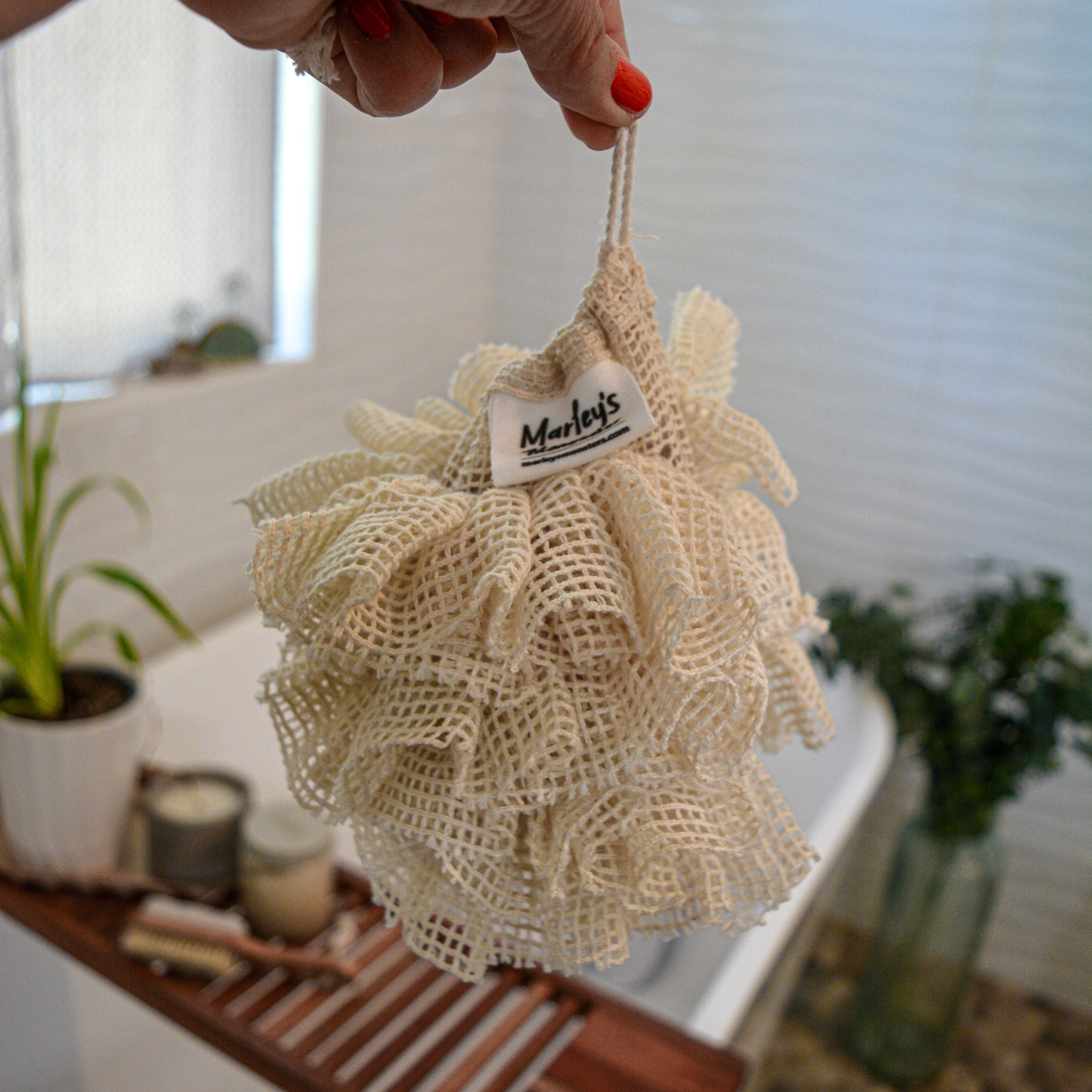Plastic Free Soap Saver Shower Pouf - Organic Cotton US Made