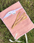 Cotton Utensil Roll: Picnic Checkered
