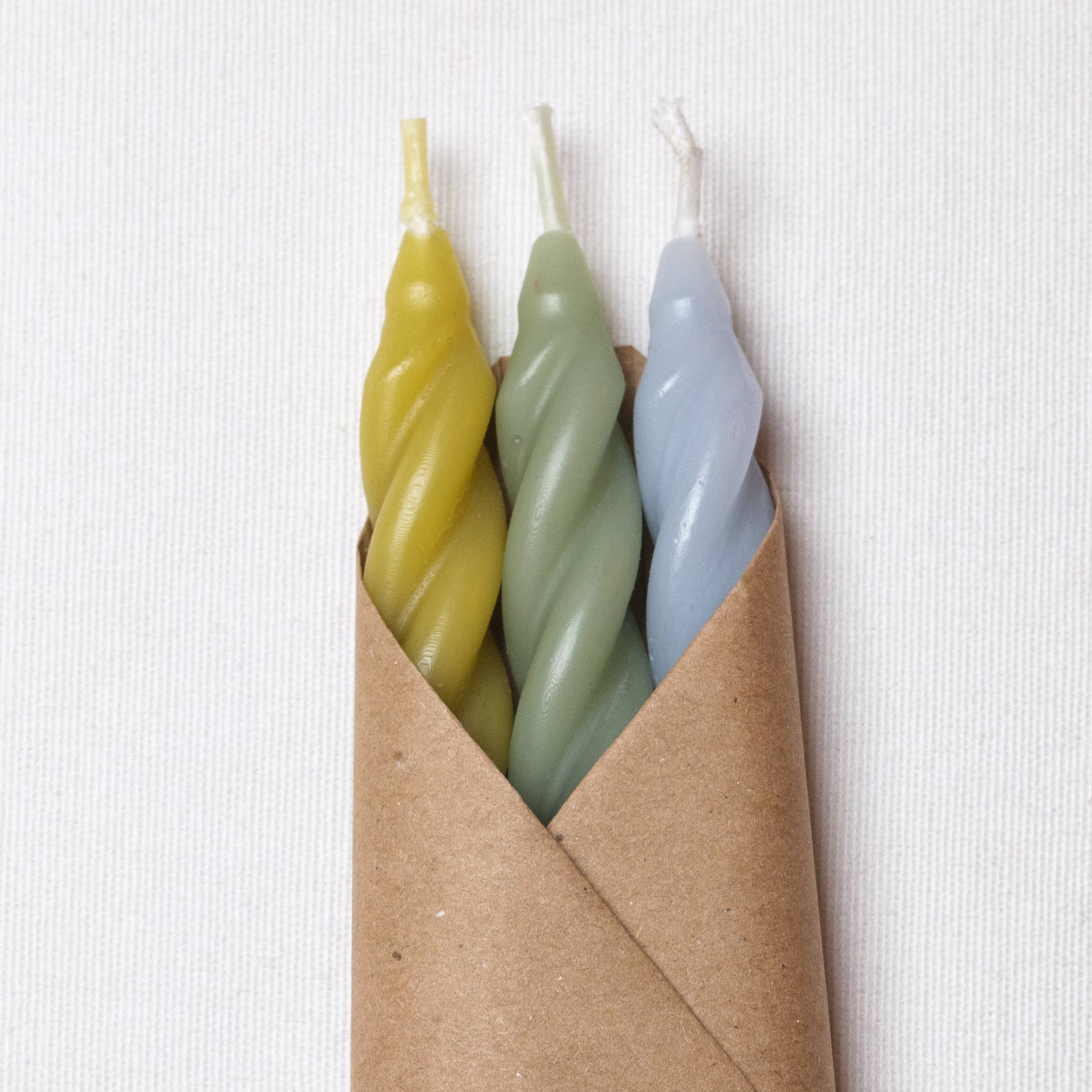 Spiral Beeswax Candles - Set of 3