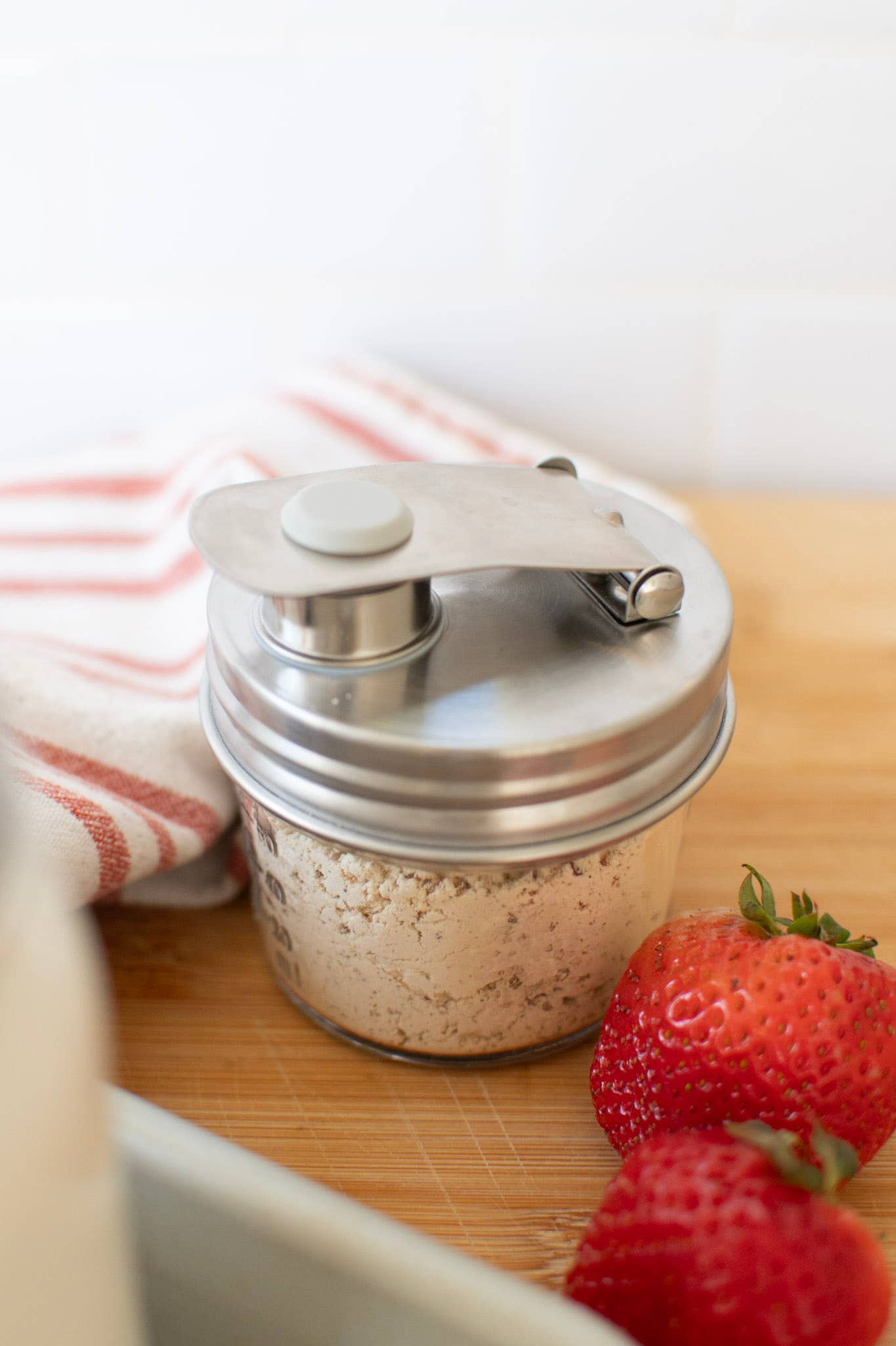 Pourable Jar Lid: Wide Mouth Stainless Steel