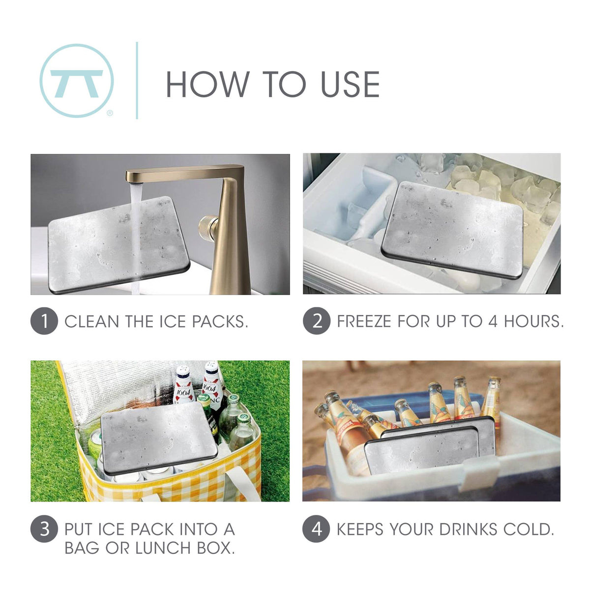 Stainless Steel Travel Ice Packs: 2 Pack