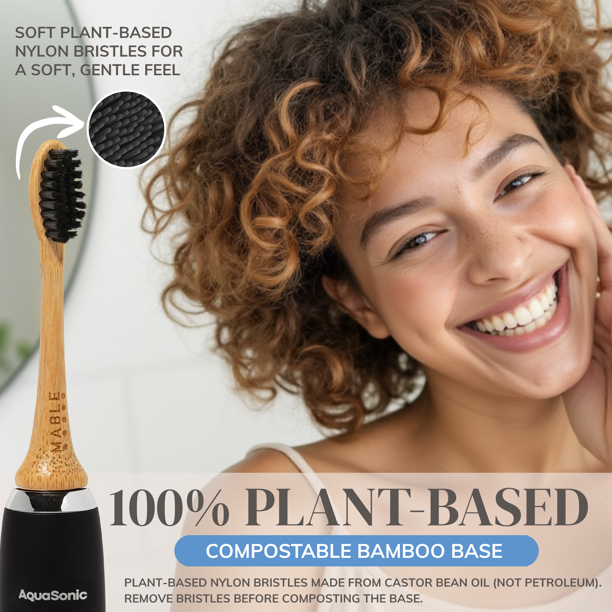 Bamboo Toothbrush Head: Pack of 4