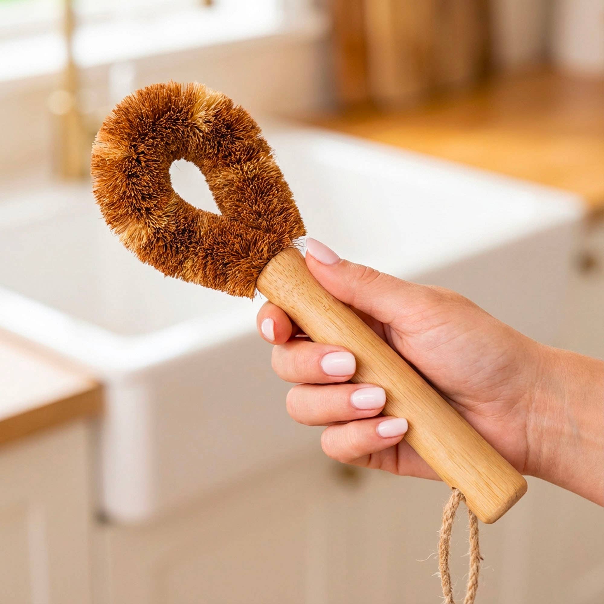 Bamboo Cleaning Brush: Sisal &amp; Coconut