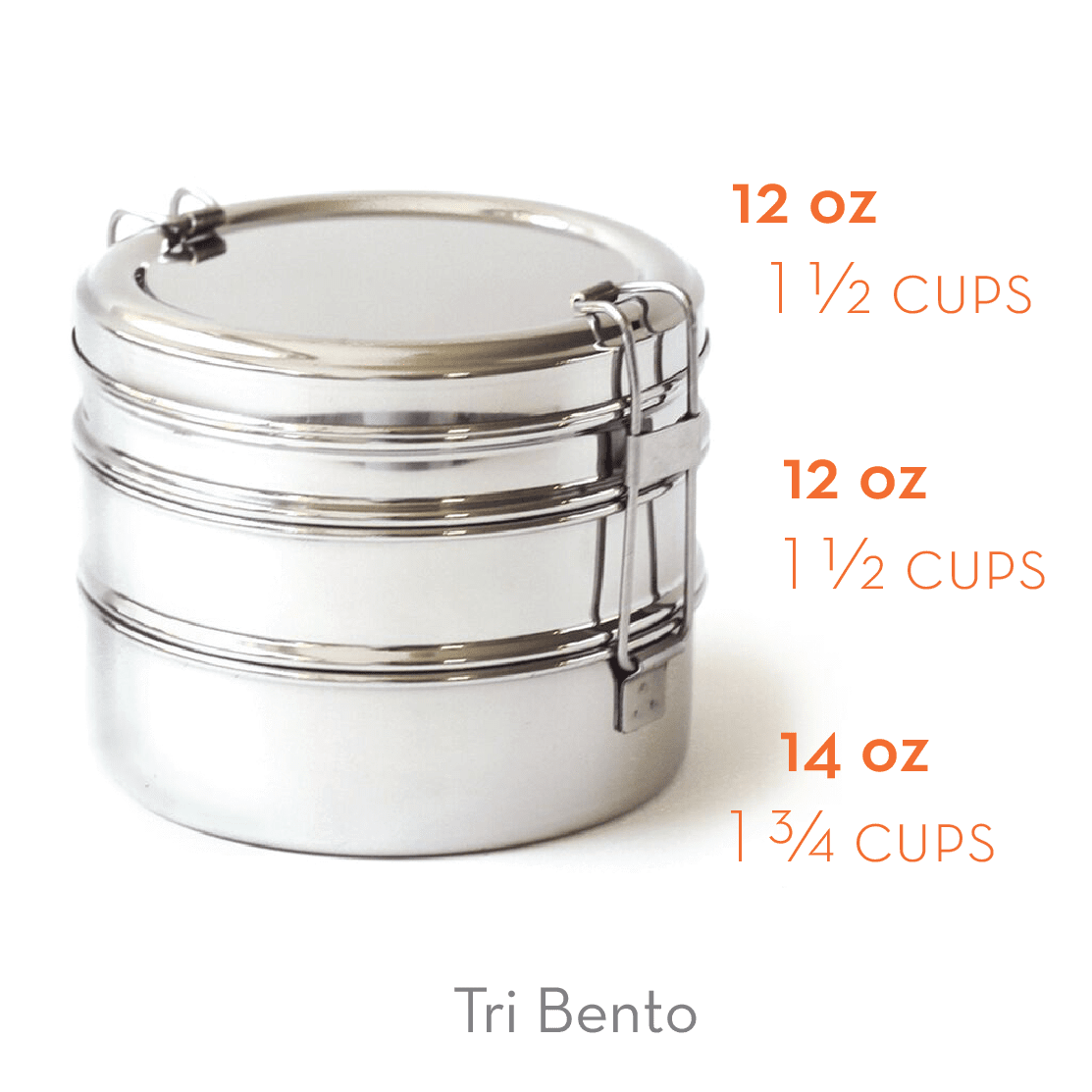 Tri Bento: Stainless Steel