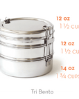 Tri Bento: Stainless Steel