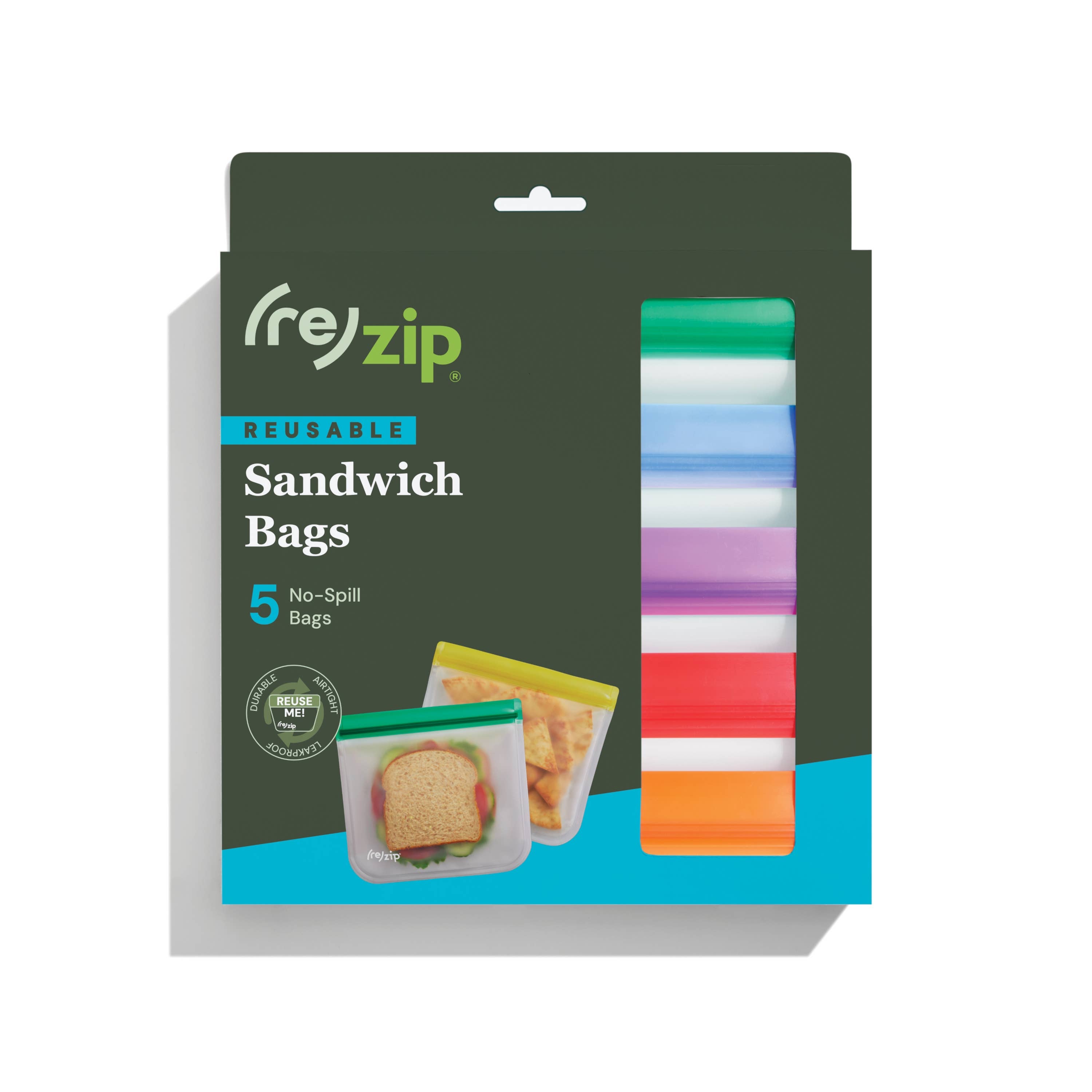 Reusable Flat Sandwich Bags: 5-Pack