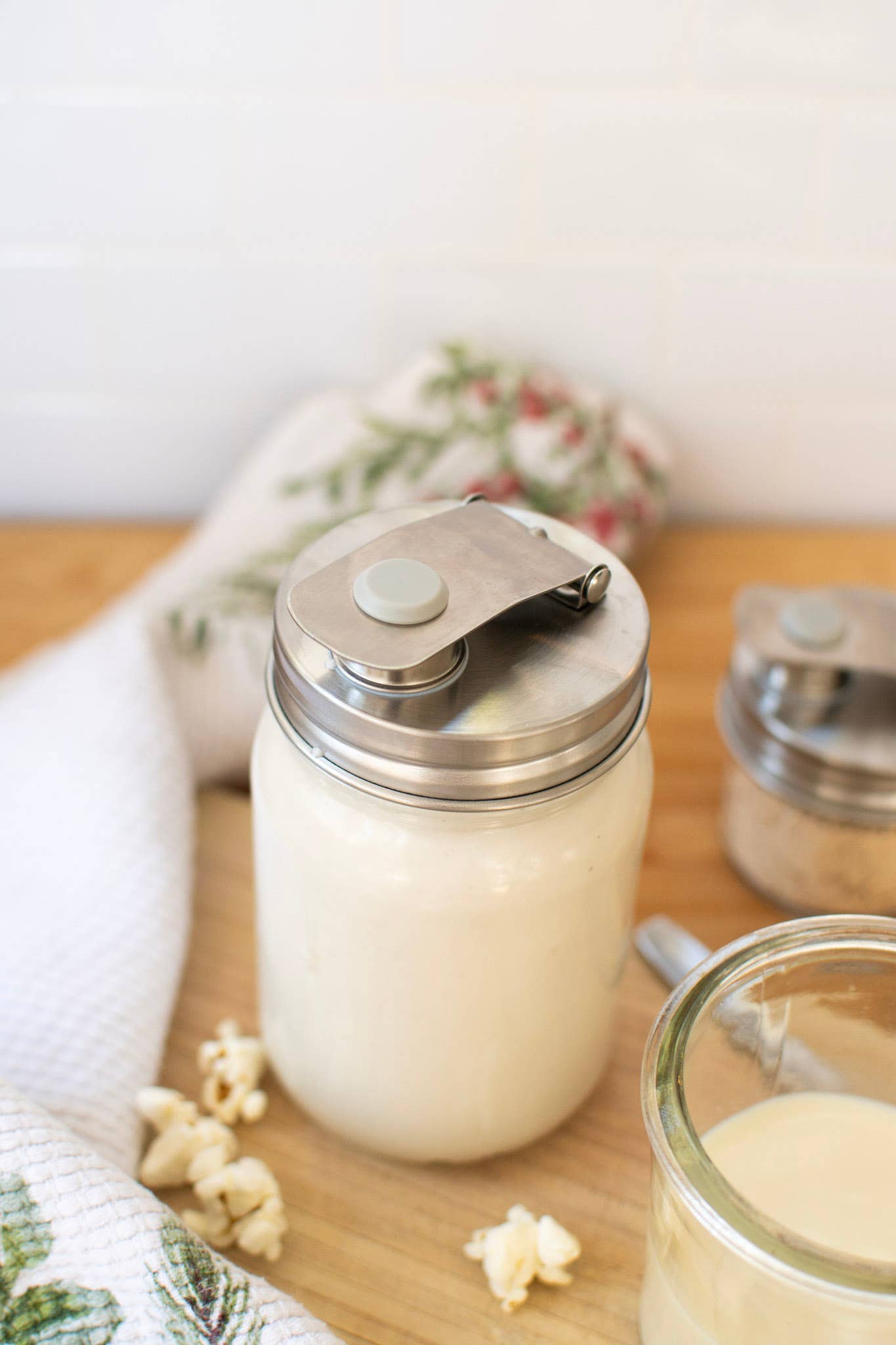 Pourable Jar Lid: Wide Mouth Stainless Steel