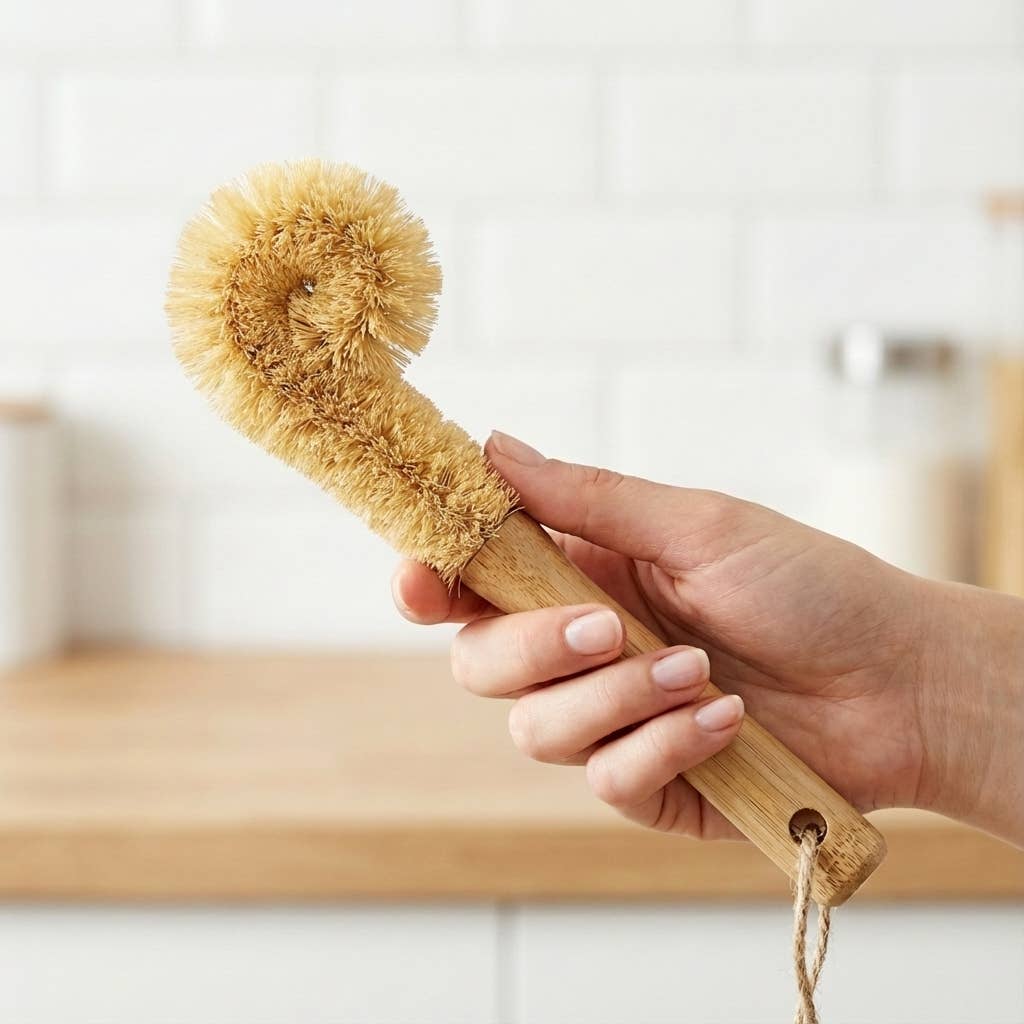 Bamboo Bottle Cleaning Brush: Sisal &amp; Coconut