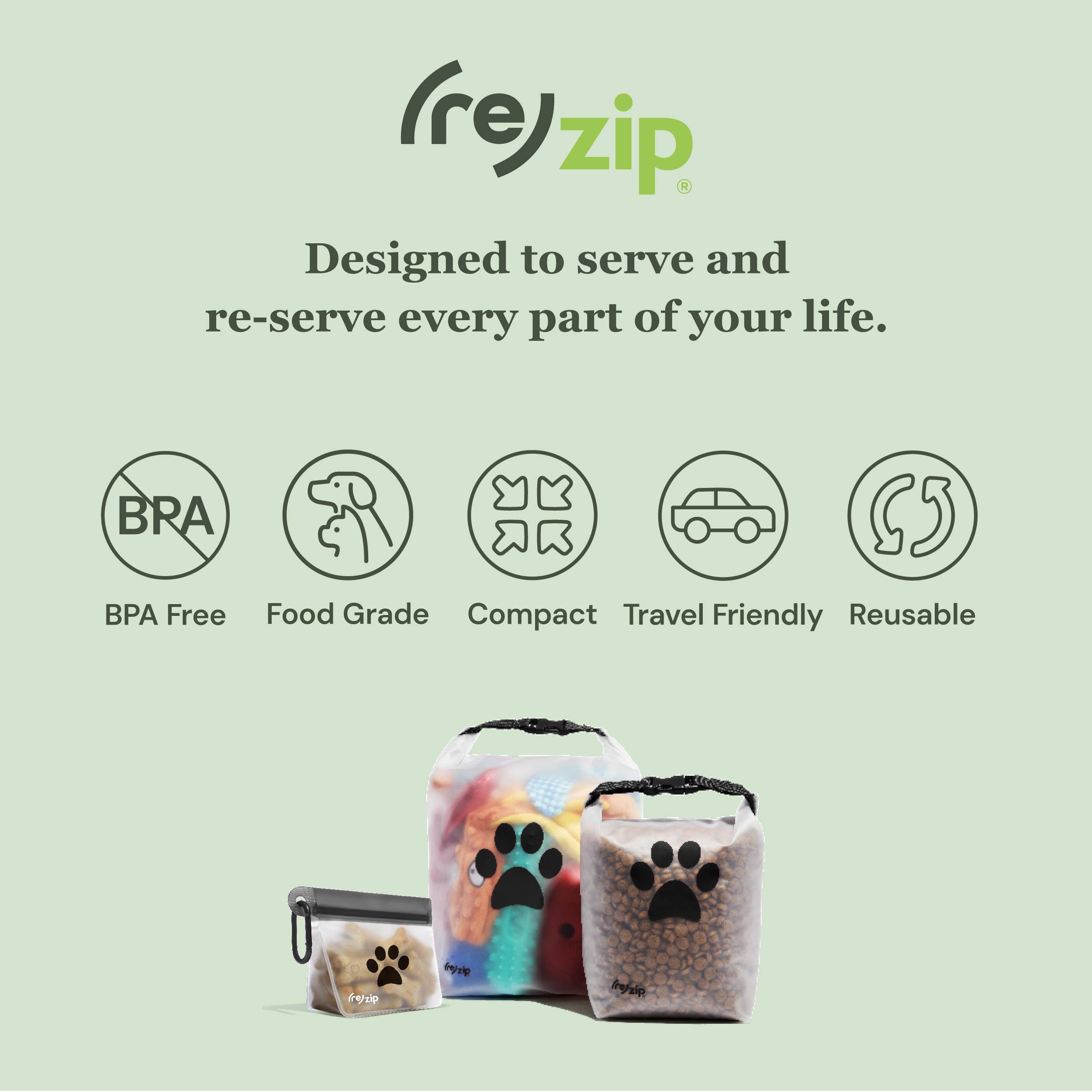 Reusable Pet Treat Bag w/ Carabiner