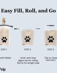 Reusable Roll Top Pet Food Storage Bag: Medium