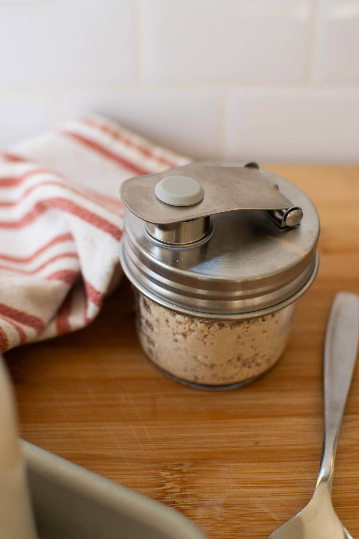 Pourable Jar Lid: Wide Mouth Stainless Steel