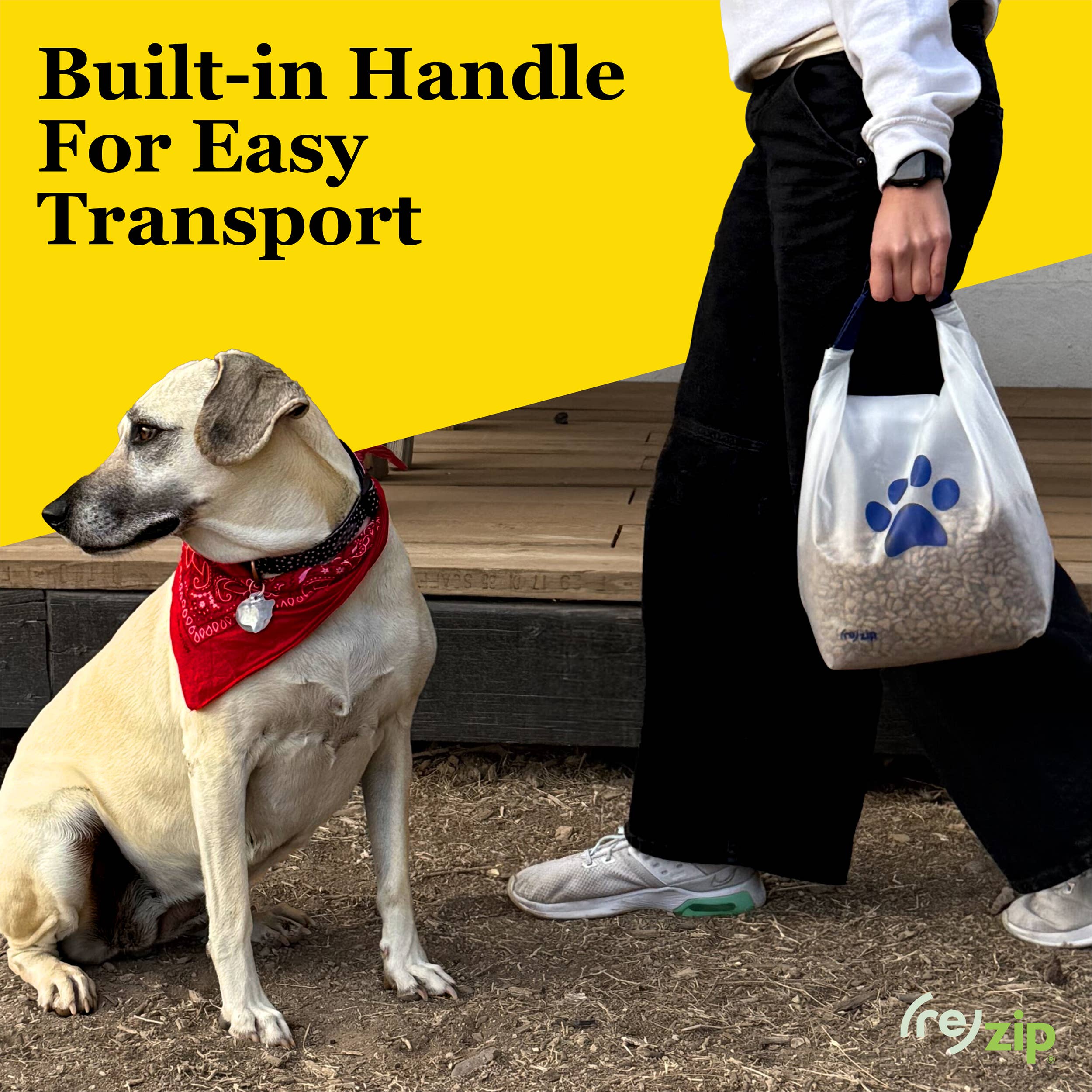 Reusable Roll Top Pet Food Storage Bag: Medium