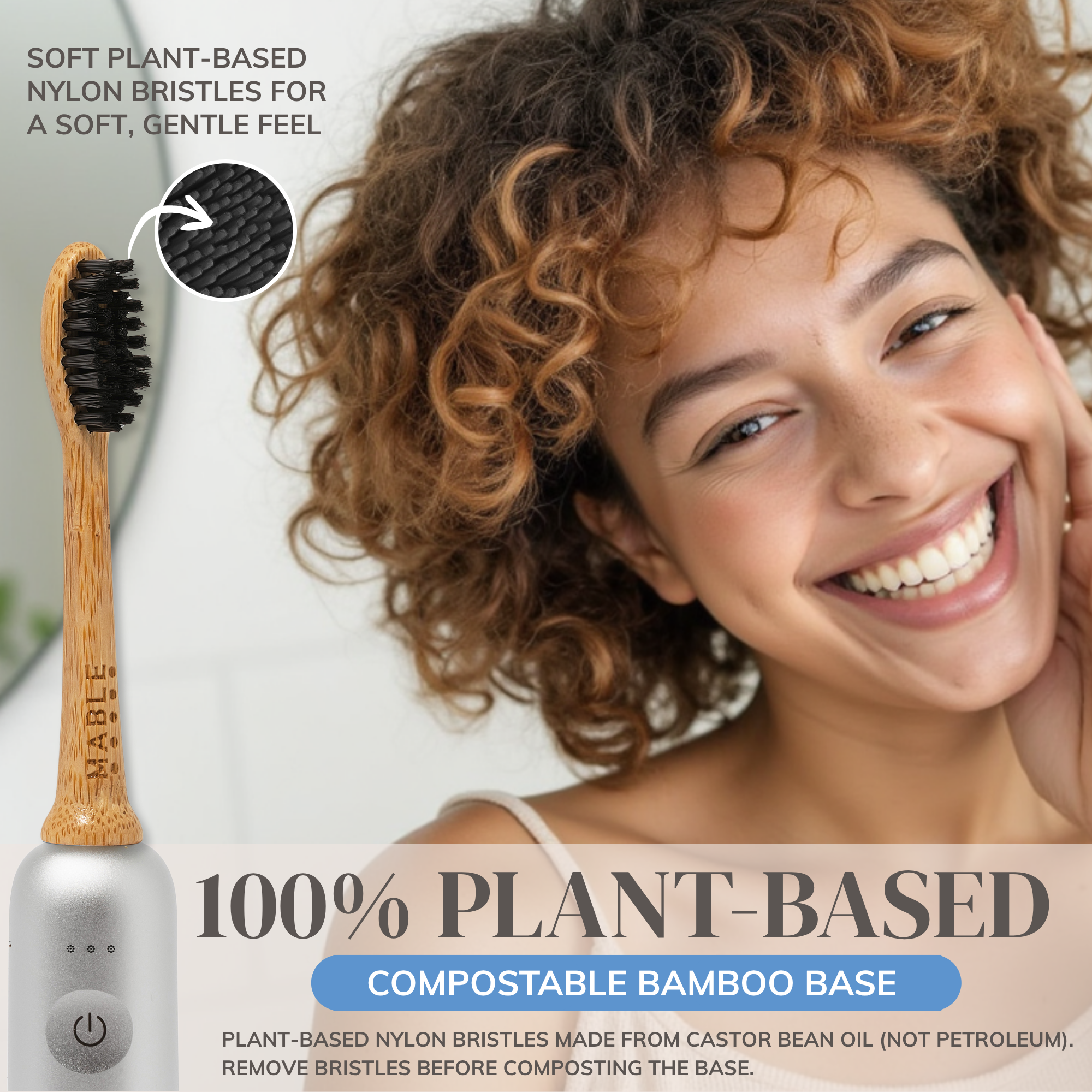 Bamboo Toothbrush Head: Pack of 4