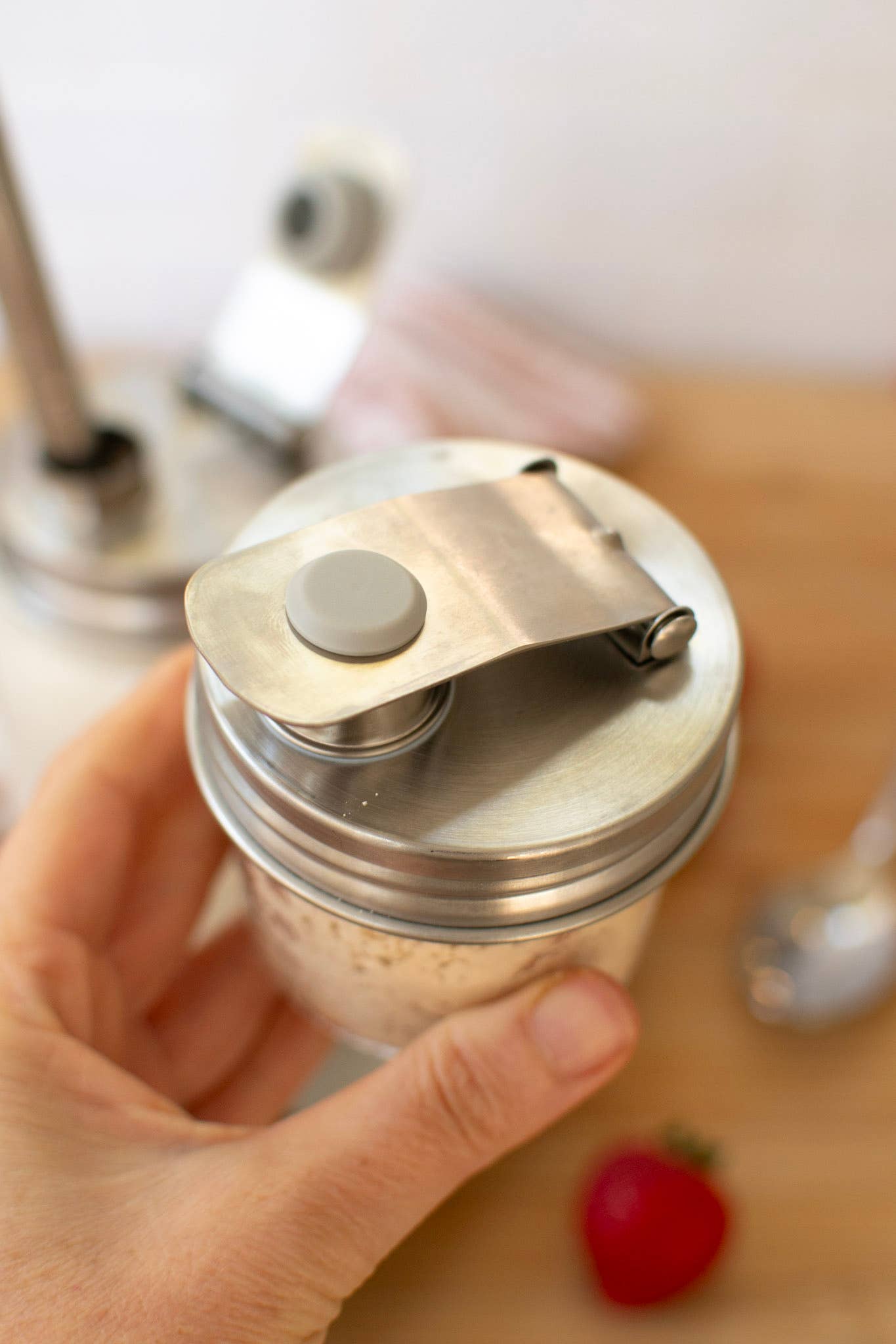 Pourable Jar Lid: Wide Mouth Stainless Steel