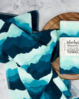 Kitchen Tea Towel: Cobalt Cascades - Marley's Monsters