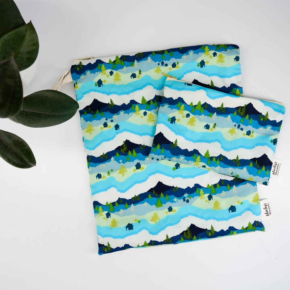 Wet Bag or Cosmetic Bag: Abstract Mountains - Marley's Monsters