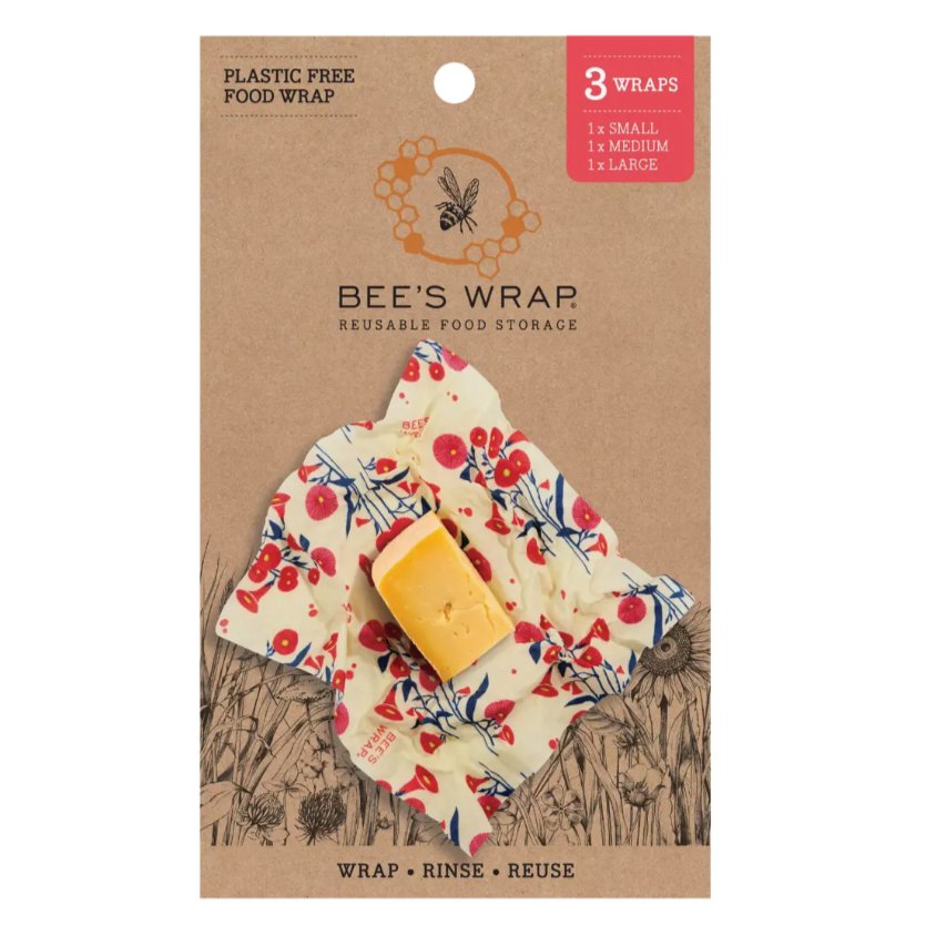 Beeswax Wraps for Food, Set of 6 Organic Bees Wax Paper for Bread