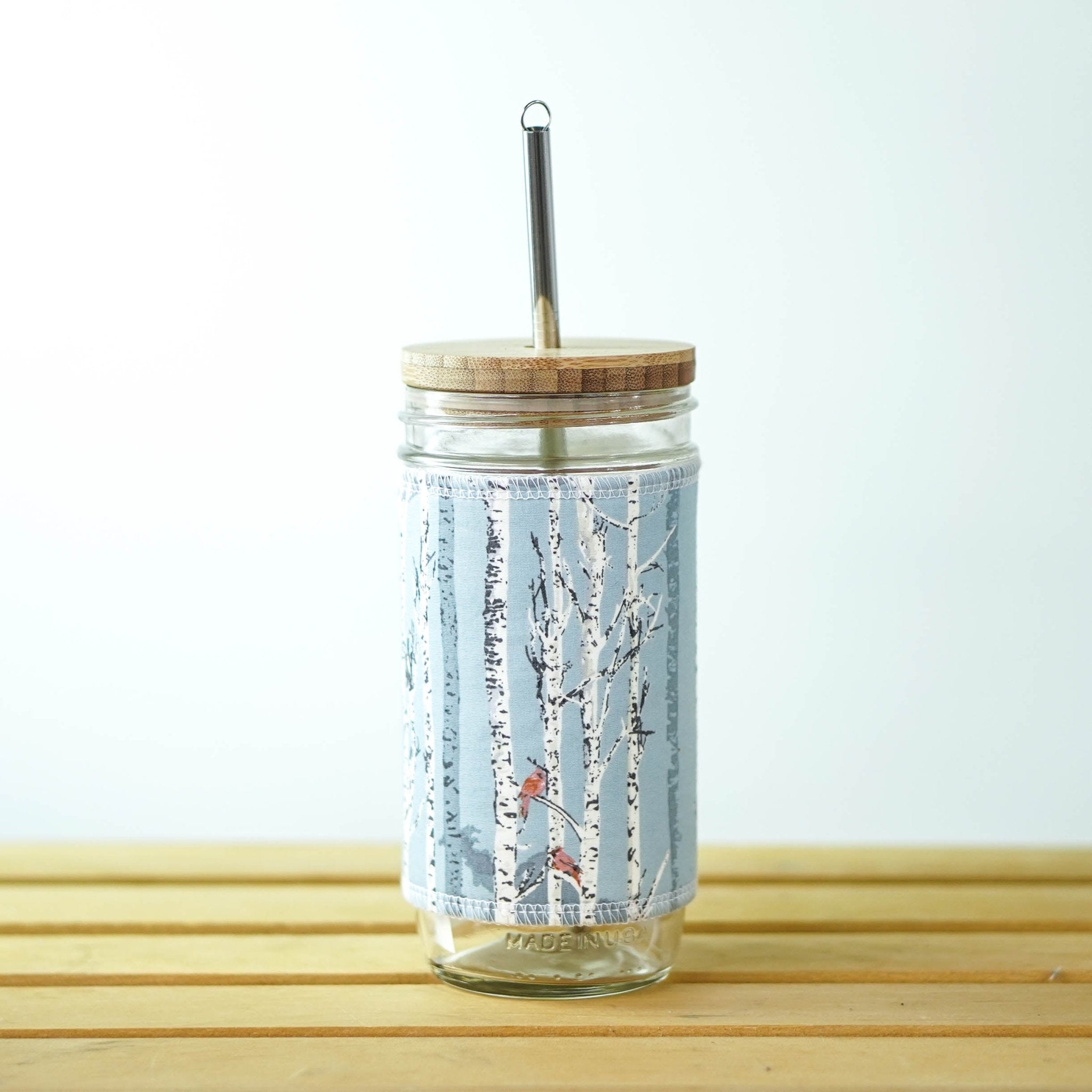 Monstera Glass Travel Tumbler  Hand Crafted Print Tumbler