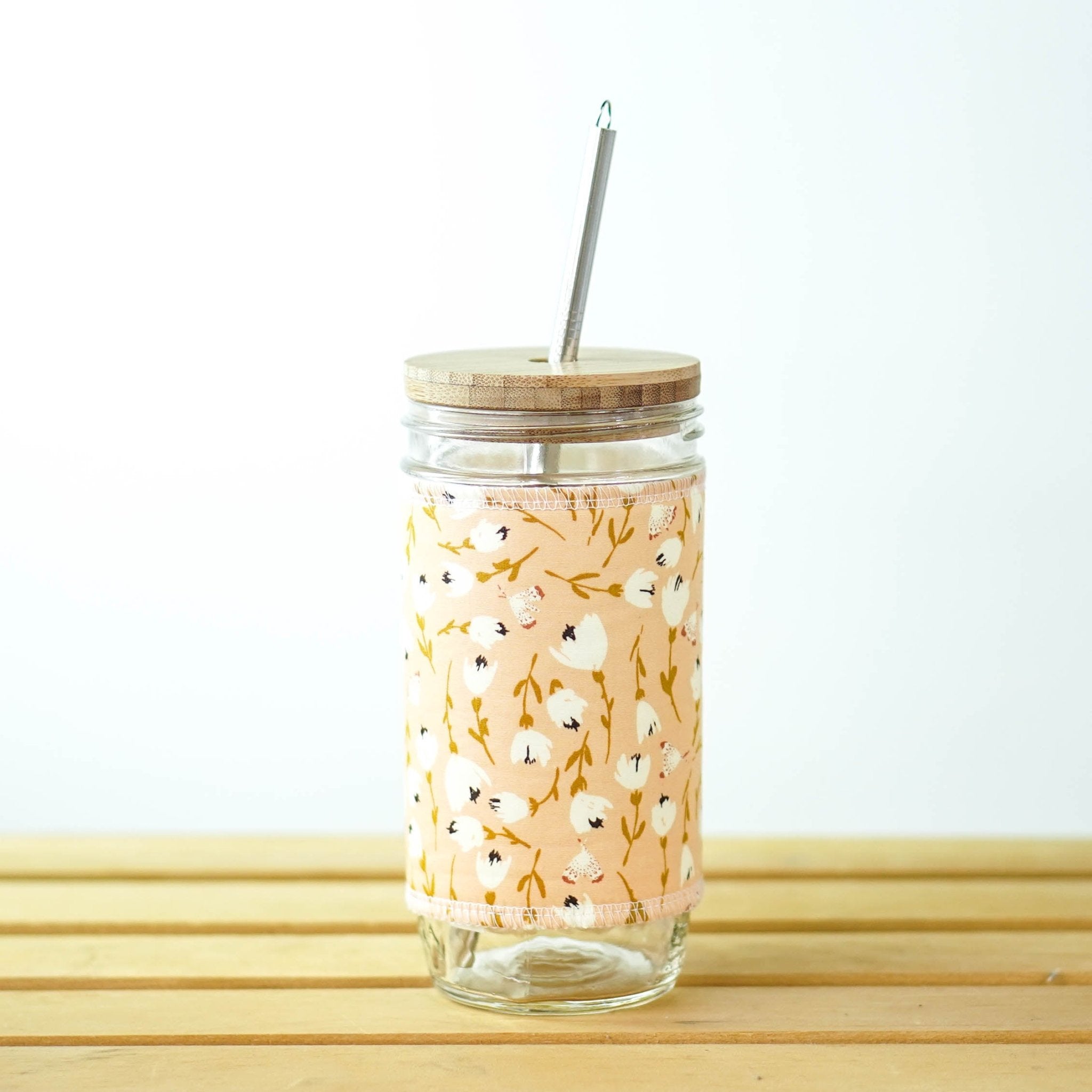  [Pack of 4] Mason Jar Glass Cups With Lids And Straws
