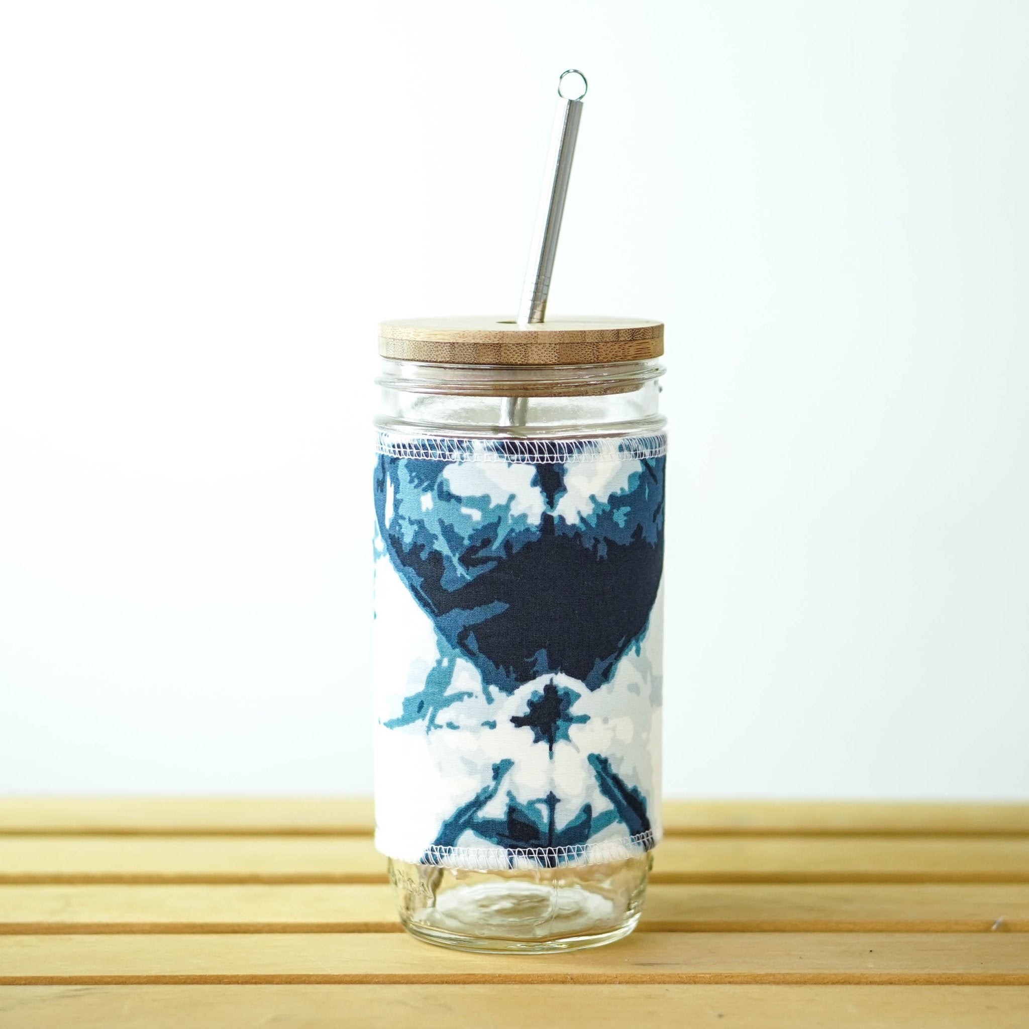 Glass Tumbler - Glass Tumbler with Straw | Marley's Monsters Peach Blossom / Complete Tumbler