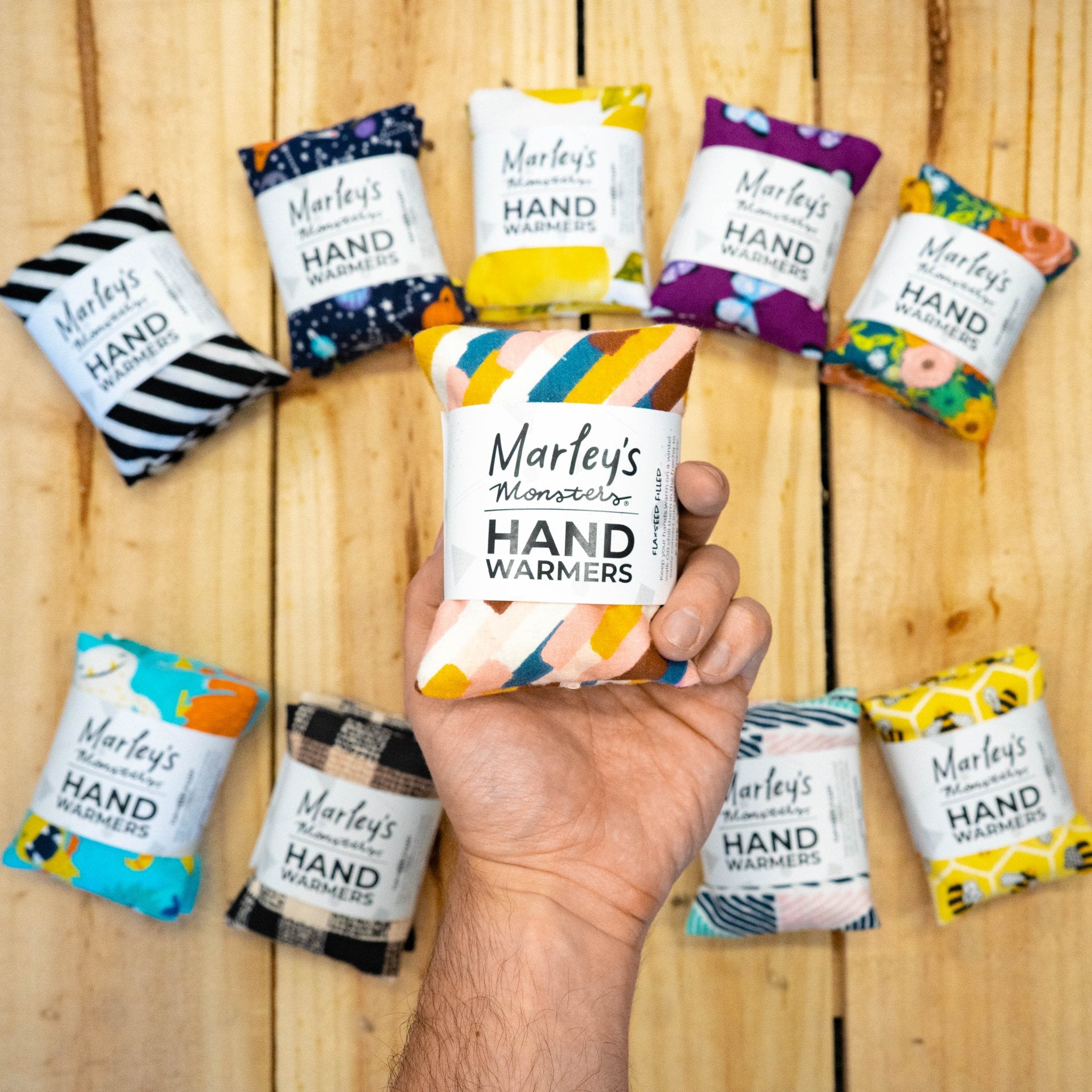 Hand Warmers + Covers: Flax Seed - Marley&#39;s Monsters